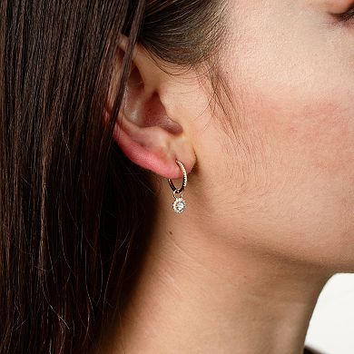 LUXLE 14k Gold 1/3 Carat T.W. Diamond Drop Hoop Earrings