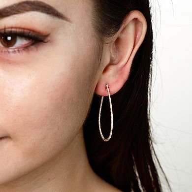 LUXLE 14k Gold 5/8 Carat T.W. Diamond 3/4 Hoop Earrings