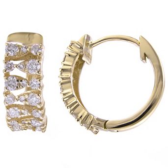 LUXLE 14k Gold 1/2 Carat T.W. Diamond Hoop Earrings
