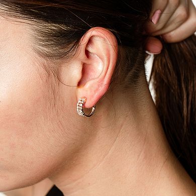 LUXLE 14k Gold 1/2 Carat T.W. Diamond Hoop Earrings