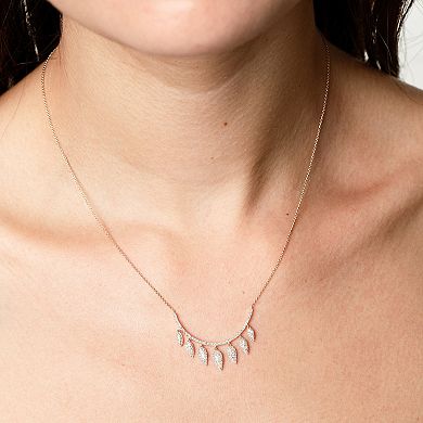 Luxle 14k Gold 1/2 Carat T.W. Diamond Teardrop Charm Necklace