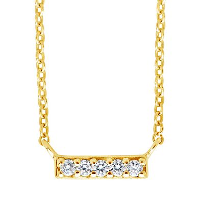 MC Collective 14k Gold Diamond Accent Bar Necklace