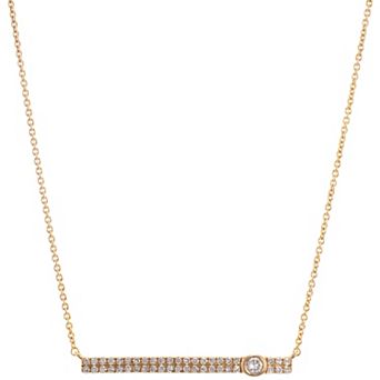 Luxle 14k Gold 1/5 Carat T.W. Diamond Bar Necklace