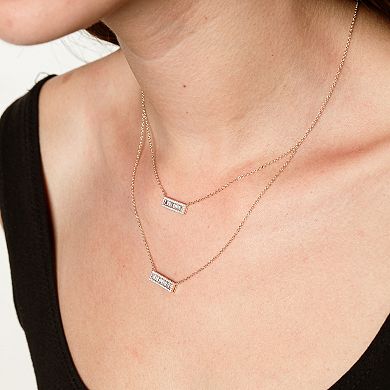 Luxle 14k gold 5/8 Carat T.W. Diamond Double Strand Bar Necklace