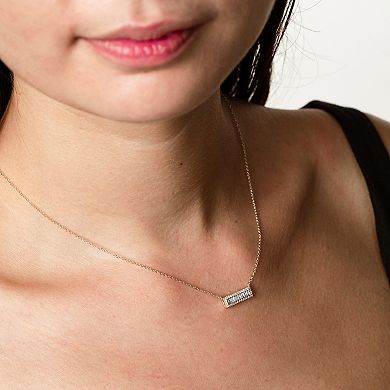 Luxle 14k Gold 3/8 Carat T.W. Diamond Bar Necklace