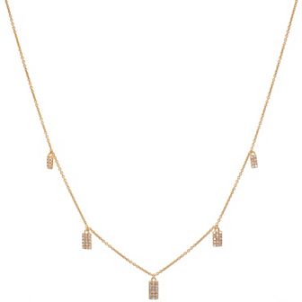 Luxle 14k Gold 1/5 Carat T.W. Diamond Charm Necklace