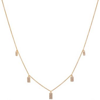 Luxle 14k Gold 1/5 Carat T.W. Diamond Charm Necklace