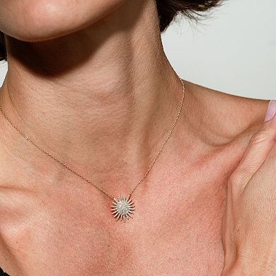 Luxle 14k Gold 1/2 Carat T.W. Diamond Starburst Necklace