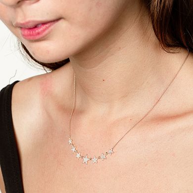Luxle 14k gold 3/8 Carat T.W. Diamond Graduated Star Necklace