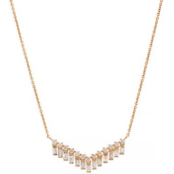Luxle 14k Gold 1/2 Carat T.W. Diamond Charm Chevron Necklace