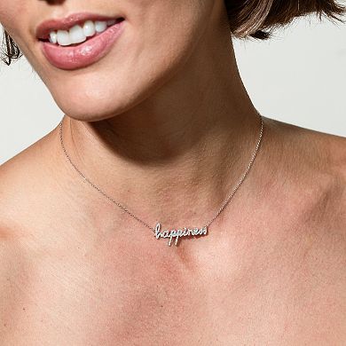 Luxle 14k white gold 1/3 Carat T.W. Diamond "Happiness" Necklace