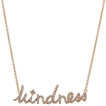 Luxle 14k Gold 1/5 Carat T.W. Diamond "Kindness" Necklace