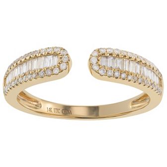 Luxle 14k Gold 1/3 Carat T.W. Diamond Open Band Ring