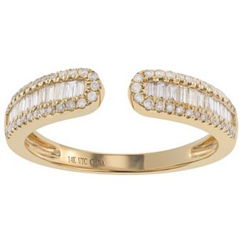 Luxle 14k Gold 1/3 Carat T.W. Diamond Open Band Ring