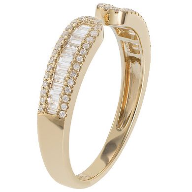 Luxle 14k Gold 1/3 Carat T.W. Diamond Open Band Ring
