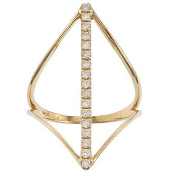 Luxle 14k Gold 1/5 Carat T.W. Diamond Open V Ring