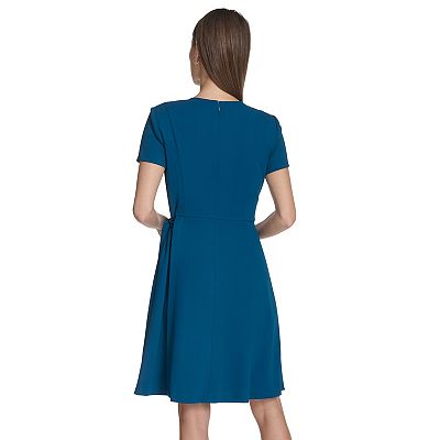 green emerald velvet dress Petal Sleeve Scuba Dress – NY COLLECTION main image 1