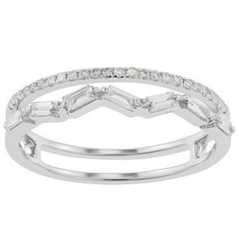 Luxle 14k White Gold 1/4 Carat T.W. Diamond Interlocking Ring