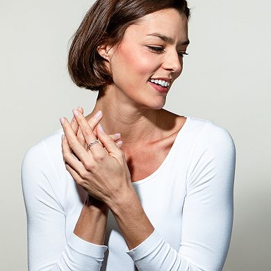 Luxle 14k White Gold 1/4 Carat T.W. Diamond Interlocking Ring