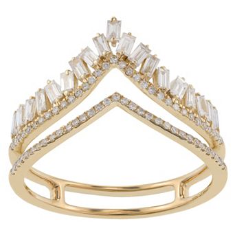 Luxle 14k Gold 5/8 Carat T.W. Diamond Crown Ring