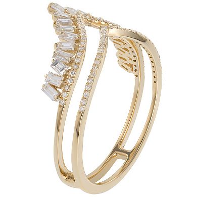 Luxle 14k Gold 5/8 Carat T.W. Diamond Crown Ring