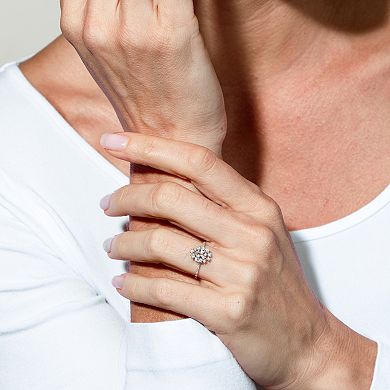 Luxle 14k White Gold 3/8 Carat T.W. Diamond Cluster Ring