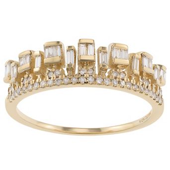 Luxle 14k Gold 1/2 Carat T.W. Diamond Baguette Ring