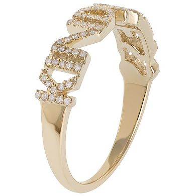Luxle 14k Gold 1/5 Carat T.W. Diamond "Kindness" Ring