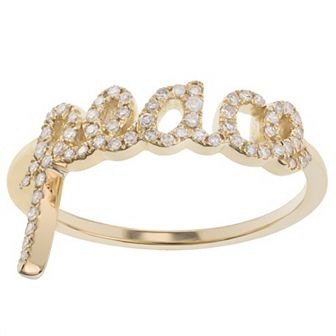 Luxle 14k Gold 1/5 Carat T.W. Diamond "Peace" Ring