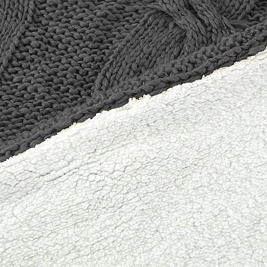Modern Threads Cable Knit to Sherpa Throw Blanket