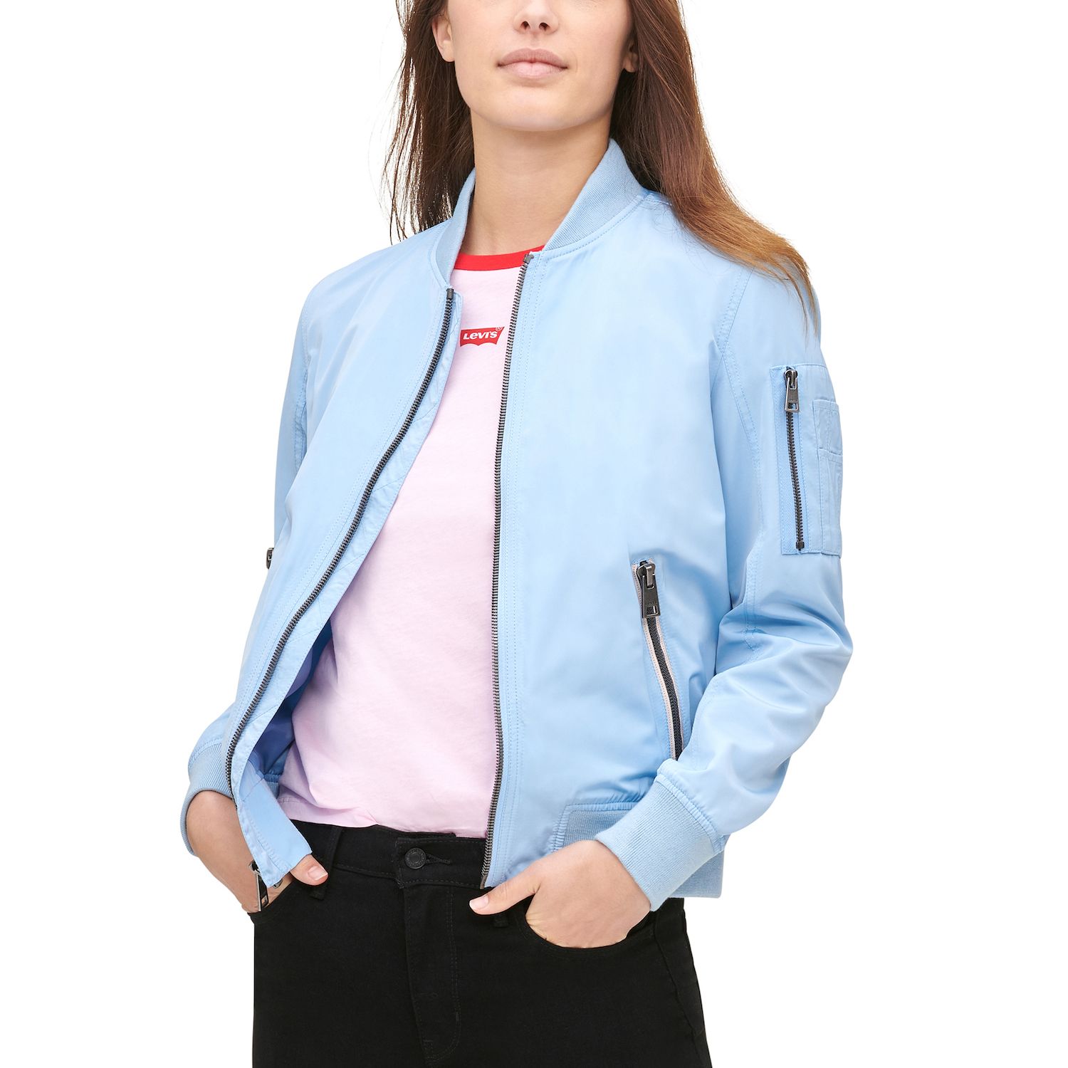 blue bomber jacket womens