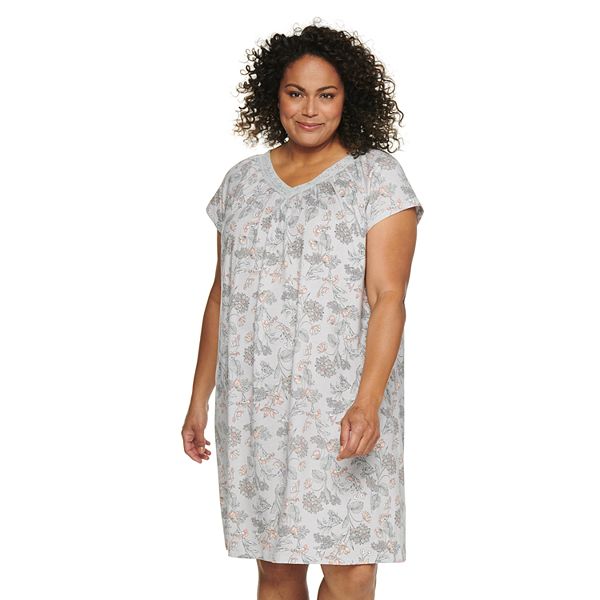 Women's Croft & Barrow® Short Sleeve V-Neck Cotton Nightgown