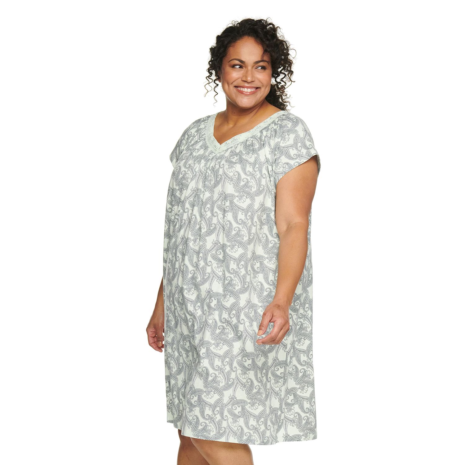 plus size long sleeve cotton nightgowns