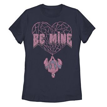 Juniors' Marvel Spider-Man Heart Web Tee
