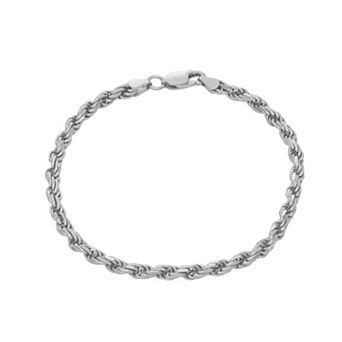 Giorgio di Vicenza Sterling Silver Men's Italian Rope Chain Bracelet