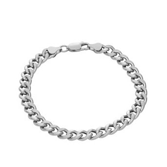 Giorgio di Vicenza Sterling Silver Men's Curb Chain Bracelet