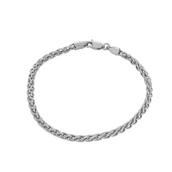 Giorgio di Vicenza Sterling Silver Wheat Chain Bracelet
