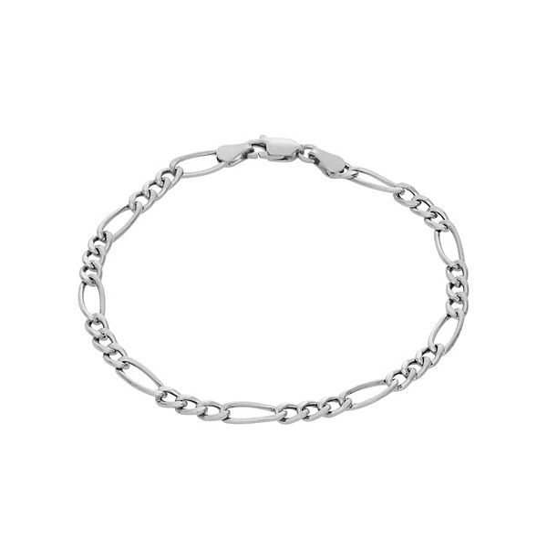 Giorgio di Vicenza Sterling Silver Italian Figaro Chain Bracelet