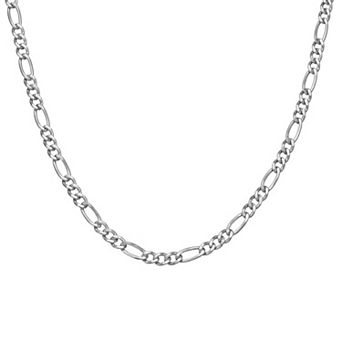 Giorgio di Vicenza Sterling Silver Men's Large Figaro Chain Necklace