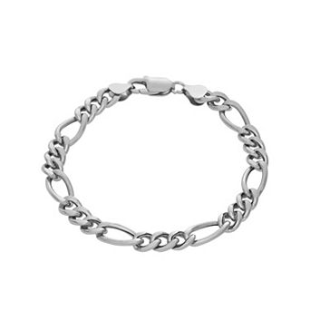 Giorgio di Vicenza Sterling Silver Men's Italian Figaro Chain Bracelet