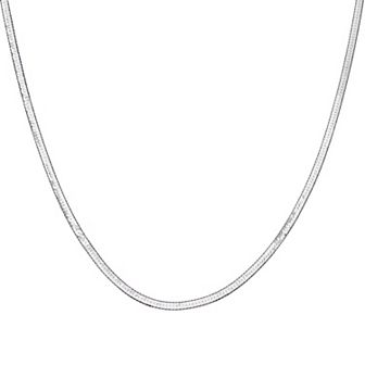 Giorgio di Vicenza Sterling Silver Herringbone Chain Necklace