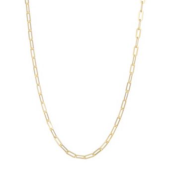 Giorgio di Vicenza Sterling Silver Flat Paper Clip Chain Necklace