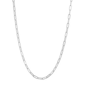 Giorgio di Vicenza Sterling Silver Flat Paper Clip Chain Necklace