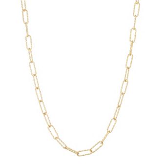 Giorgio di Vicenza 14k Sterling Silver Paper Clip Chain Necklace