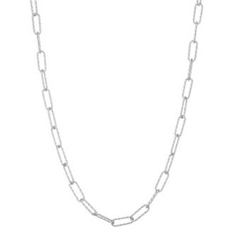 Giorgio di Vicenza 14k Sterling Silver Paper Clip Chain Necklace