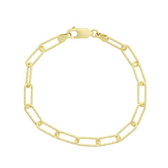 Giorgio di Vicenza Sterling Silver Italian Paper Clip Chain Bracelet