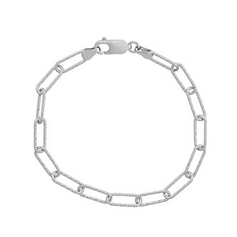 Giorgio di Vicenza Sterling Silver Italian Paper Clip Chain Bracelet