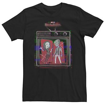 Big & Tall Marvel WandaVision Cartoon Television Glitch Tee