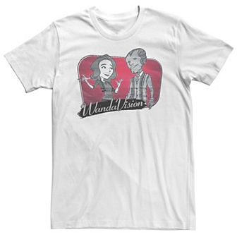 Big & Tall Marvel WandaVision '50s Style Wanda & Vision Cartoon Tee