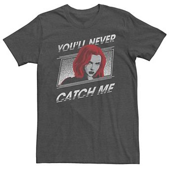 Big & Tall Marvel Black Widow "You'll Never Catch Me" Portrait Tee